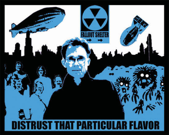 William Gibson among the Morlocks, poster by Charles Whiteside